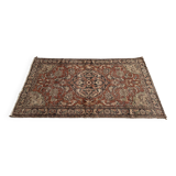Tapis Vintage en laine nouée à la main, tons bleus et rouges, tapis Floral oriental turc, 125x217 Cm