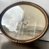 Cadre ovale en bois antique 32 cm x 25 cm