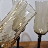 4 twisted smoked crystal glasses