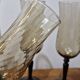 4 verres en cristal fumé torsadé