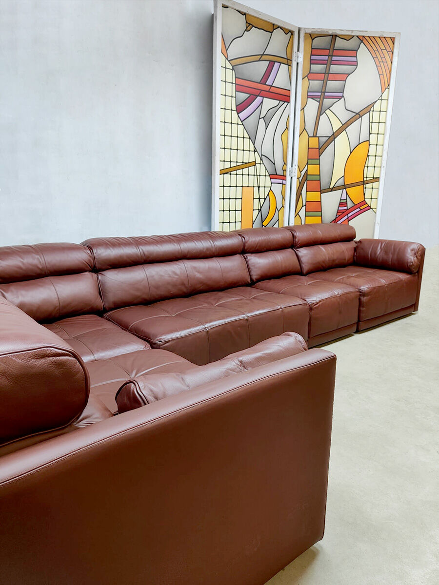 Vintage design modular leather sofa Cor