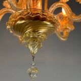 Venetian chandelier in golden murano glass 5 arms of light circa 1930