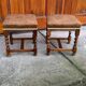 2 tabourets en bois tourné, 1950