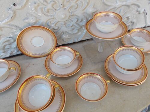 8 tasses café porcelaine Limoges Ahrenfeldt belle dorure