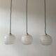 Lot 3 old vintage glass pendant lamps