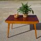 Table vintage en bois avec pieds compas