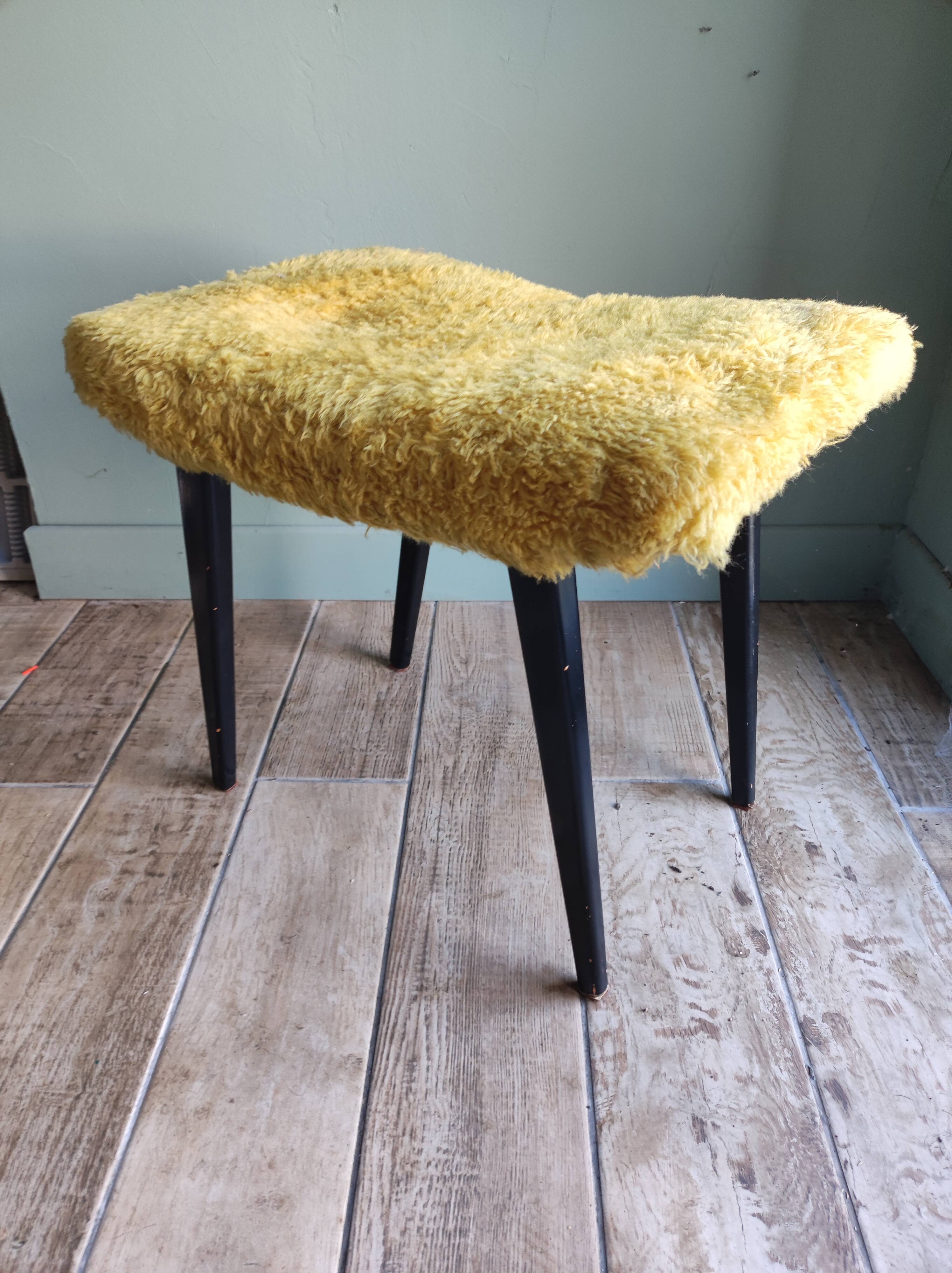 Stool footrest compass wood moumoute vintage Scandinavian design