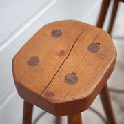Bar stool X 3, wood and metal stool, brustalist stool, high stool
