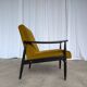 Vintage Yellow Fabric Armchair: Mid-Century Modern Lounge Chair