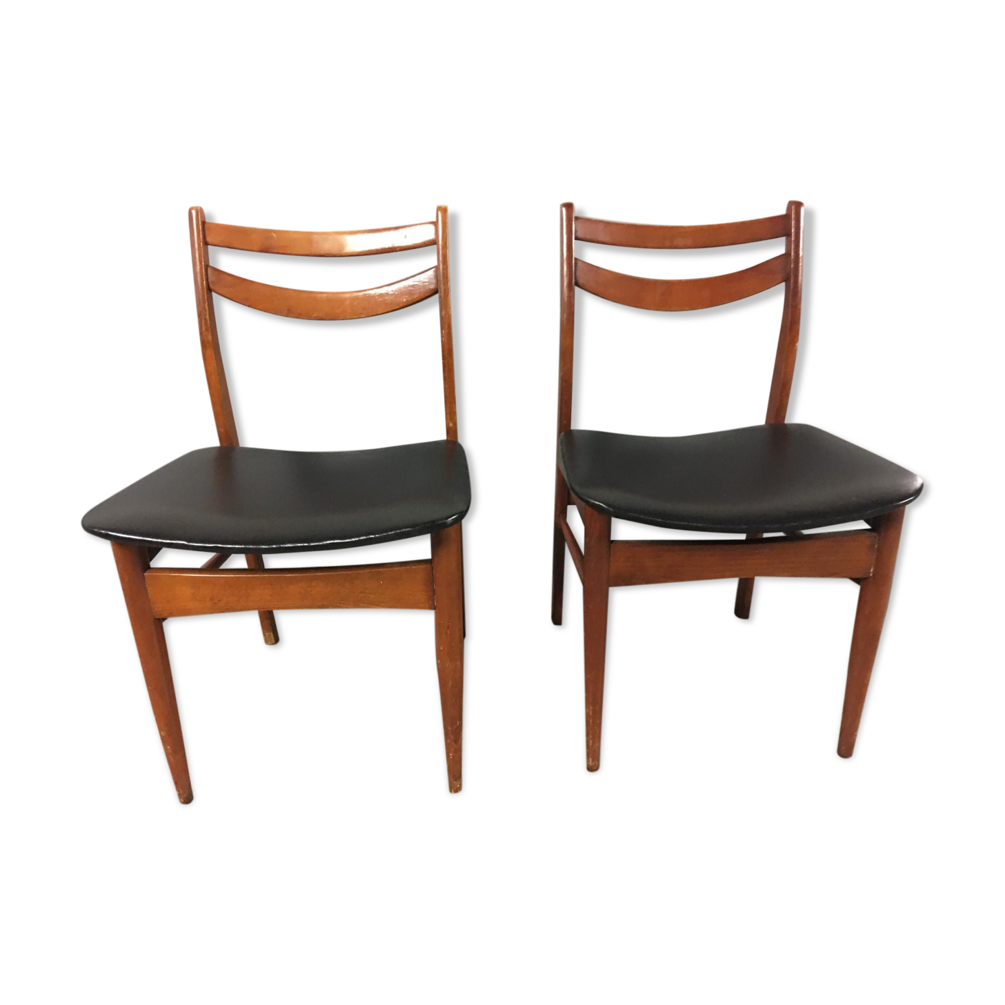 Pair of exotic wooden scandinavian chairs