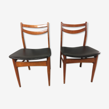 Pair of exotic wooden scandinavian chairs