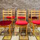 Set de 6 chaises tissu rouge 1960