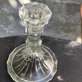 Set of 3 glass and crystal candle holders, Arques crystal, vintage