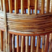 Brass and rattan umbrella stand 1970