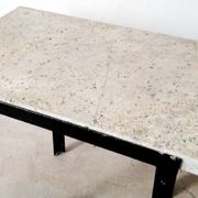 Side console table - Steel and marble - Vintage of the 50s