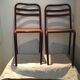 Chaise en bois et métal bordeaux
