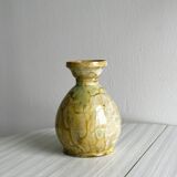 Vase en céramique jaune et bleu
