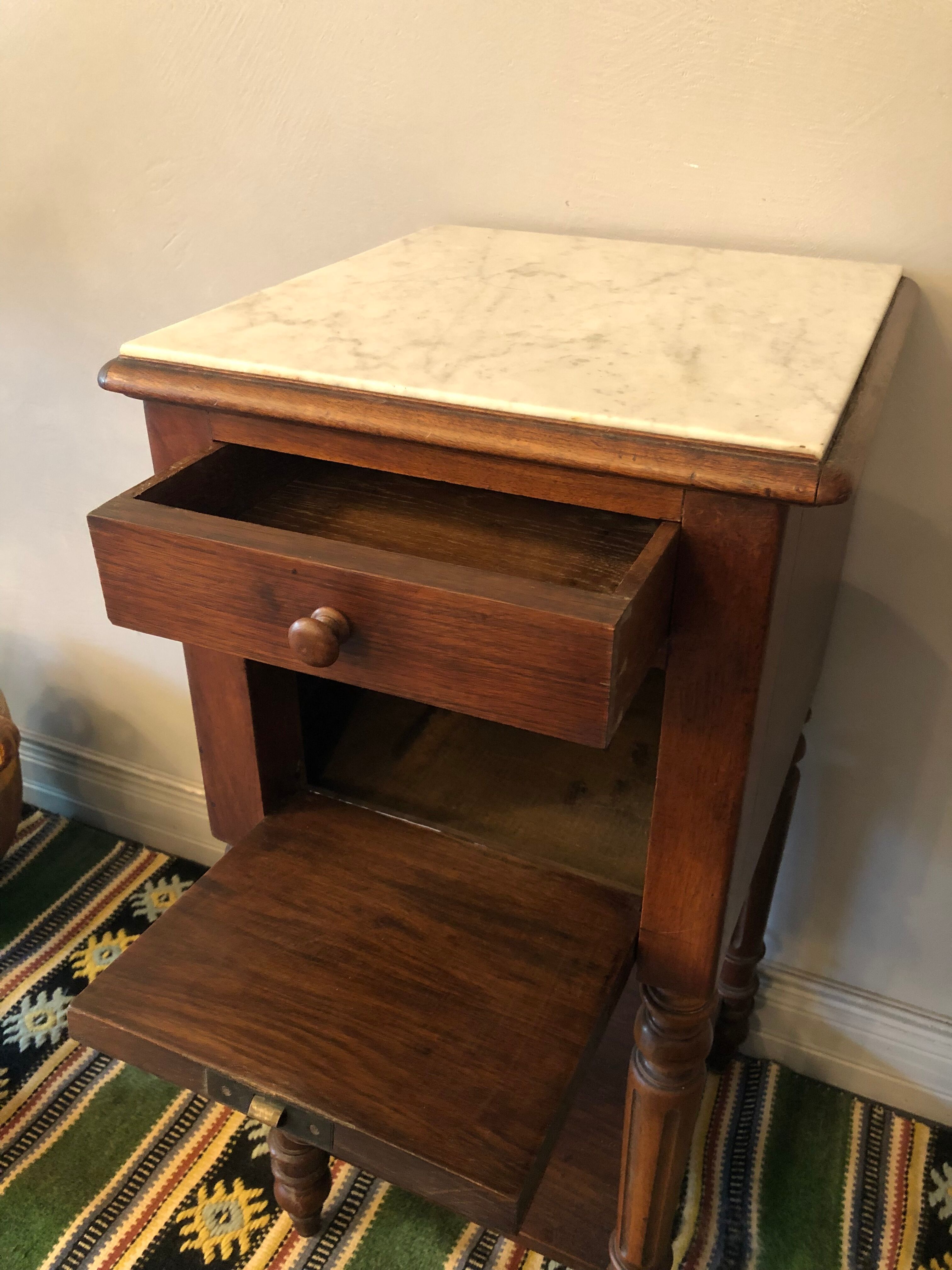 Walnut bedside table