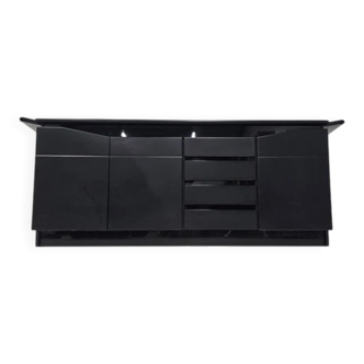 Post-Modern High-Gloss Black Sideboard – A Statement in Design