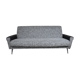 Restored couch, 60s, black and white fabric, black leather