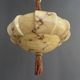 Art Deco Hanging Light with Wrapped Stem, Marble Effect, Metal and Brass - 1930s