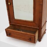 Armoire d'apothicaire en imitation bambou avec miroir et tiroir, France années 1900