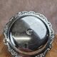 Small vintage round display stand in chrome metal – rococo style