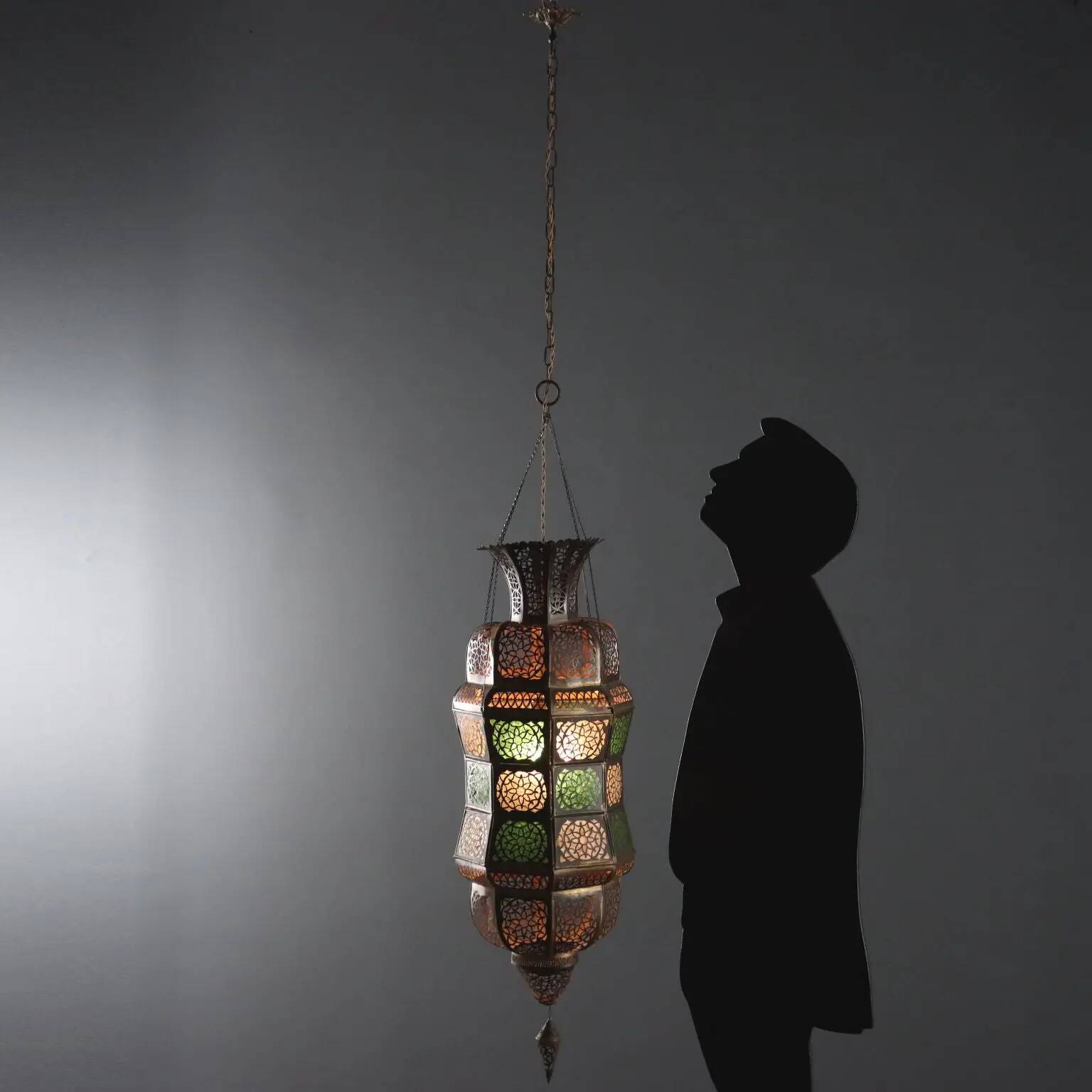 Suspension ancienne en métal et verre, Italie, XXe siècle