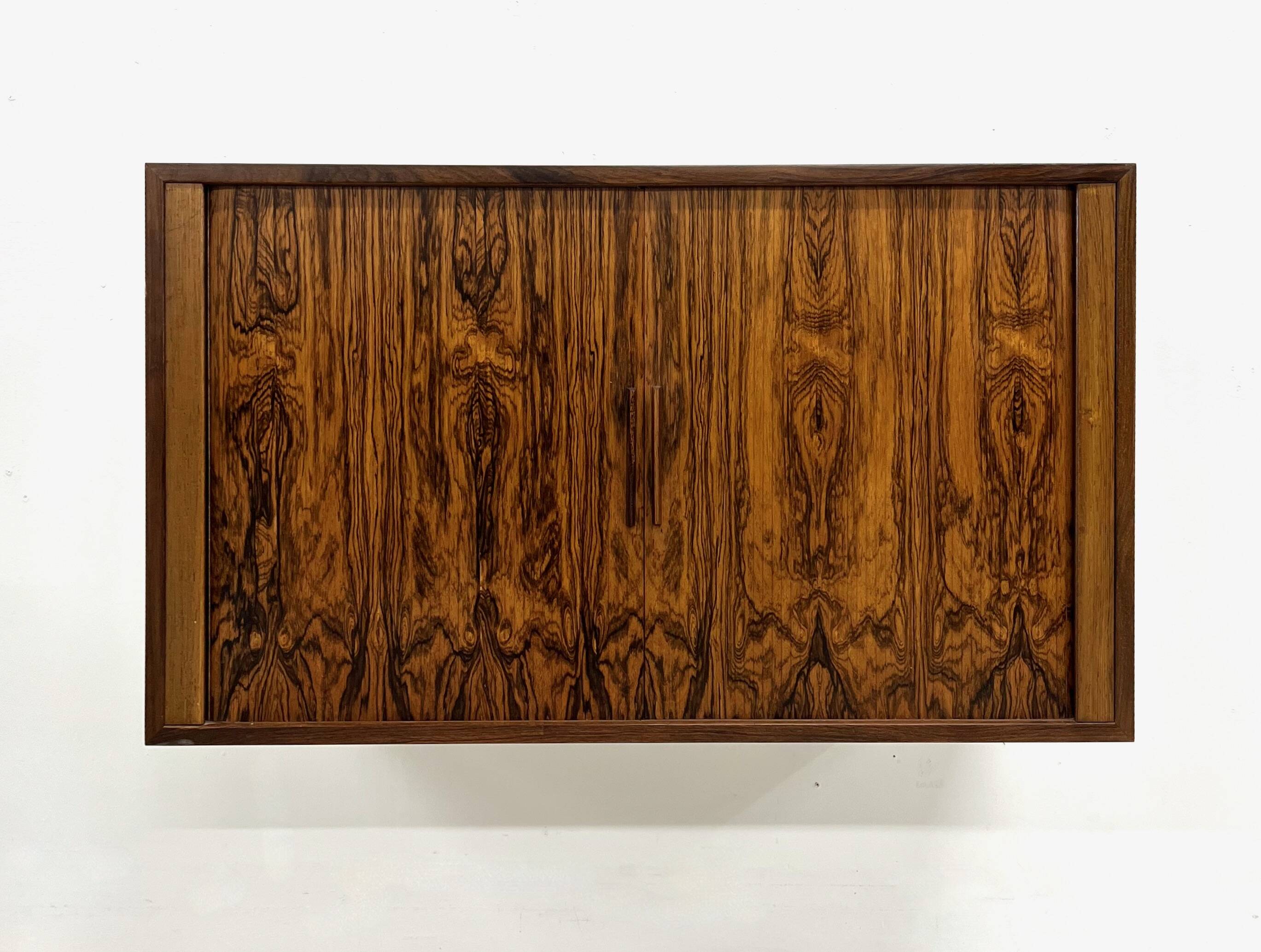Rosewood Tambour Door Cabinet By Kai Kristiansen For Feldballes