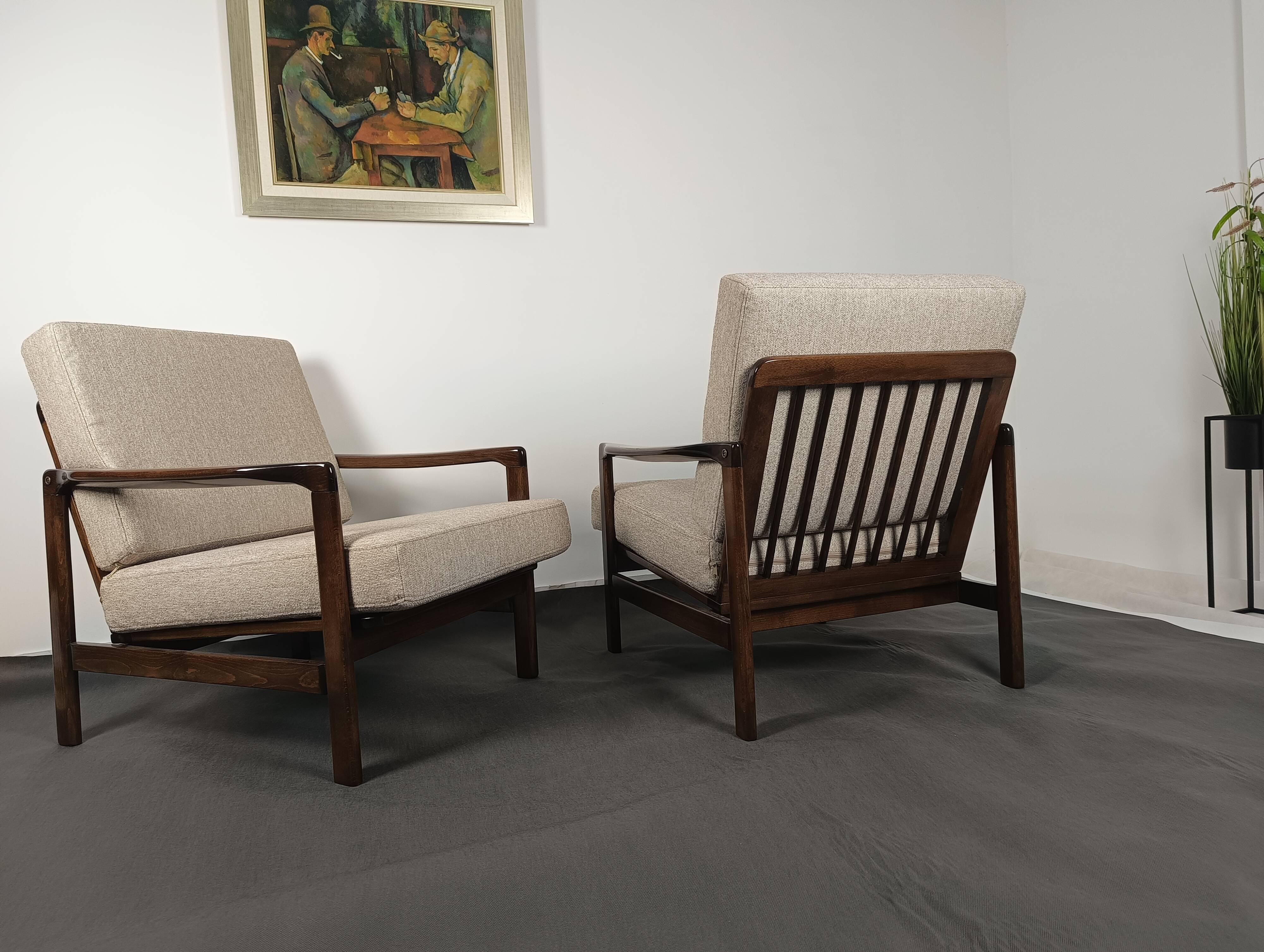 Vintage Armchair by Zenon Bączyk 1960.  Set of 2