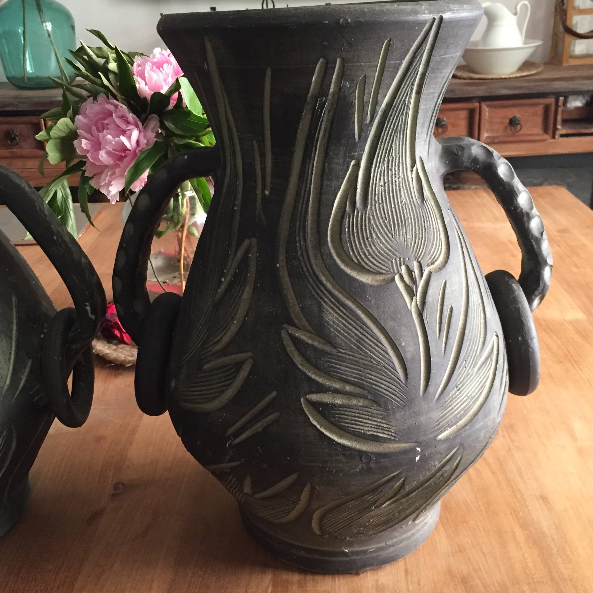 Pair of large Mid-Century floor vases – Ceramics La Bisbal, Figueras