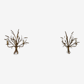 Pair of sconces ears of wheat