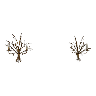 Pair of sconces ears of wheat