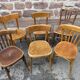 lot 6 Mismatched bistro chairs curved wood Brasserie