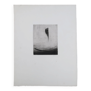 Gravure abstraite minimaliste - blanc