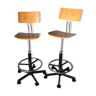 Pair of high workshop chairs