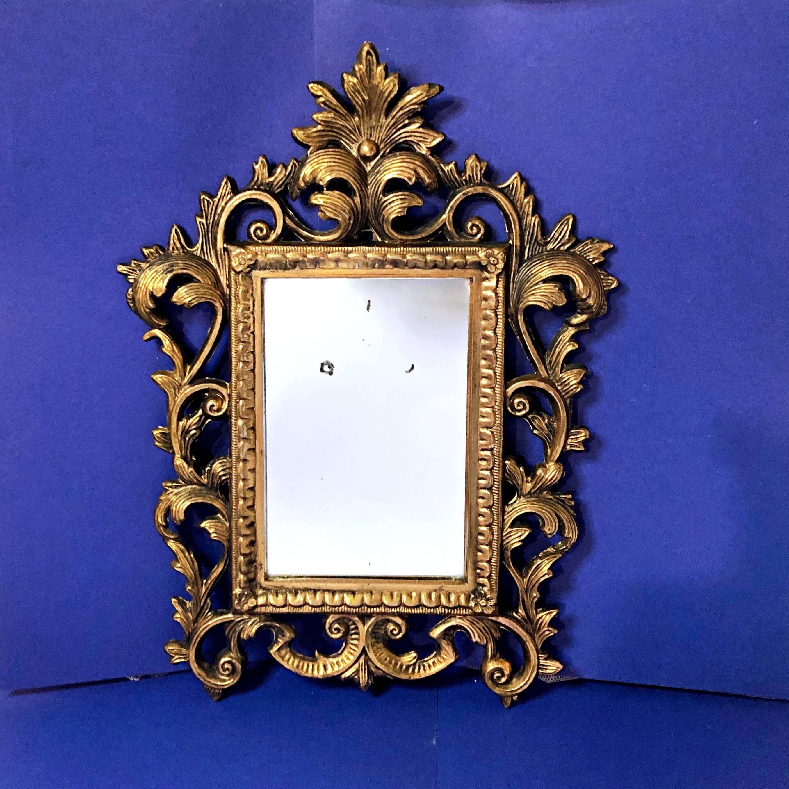 Small Rococo Baroque style mirror by Roberta Wood vintage 50/60