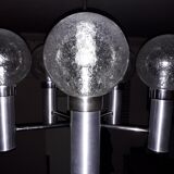 Chandelier 5 glass balls 1970