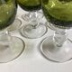 Set de 6 verres 1970 en verre bullé vert