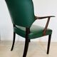 Danish Rosewood Green Leather Fully Restored Armchair, 1960´s
