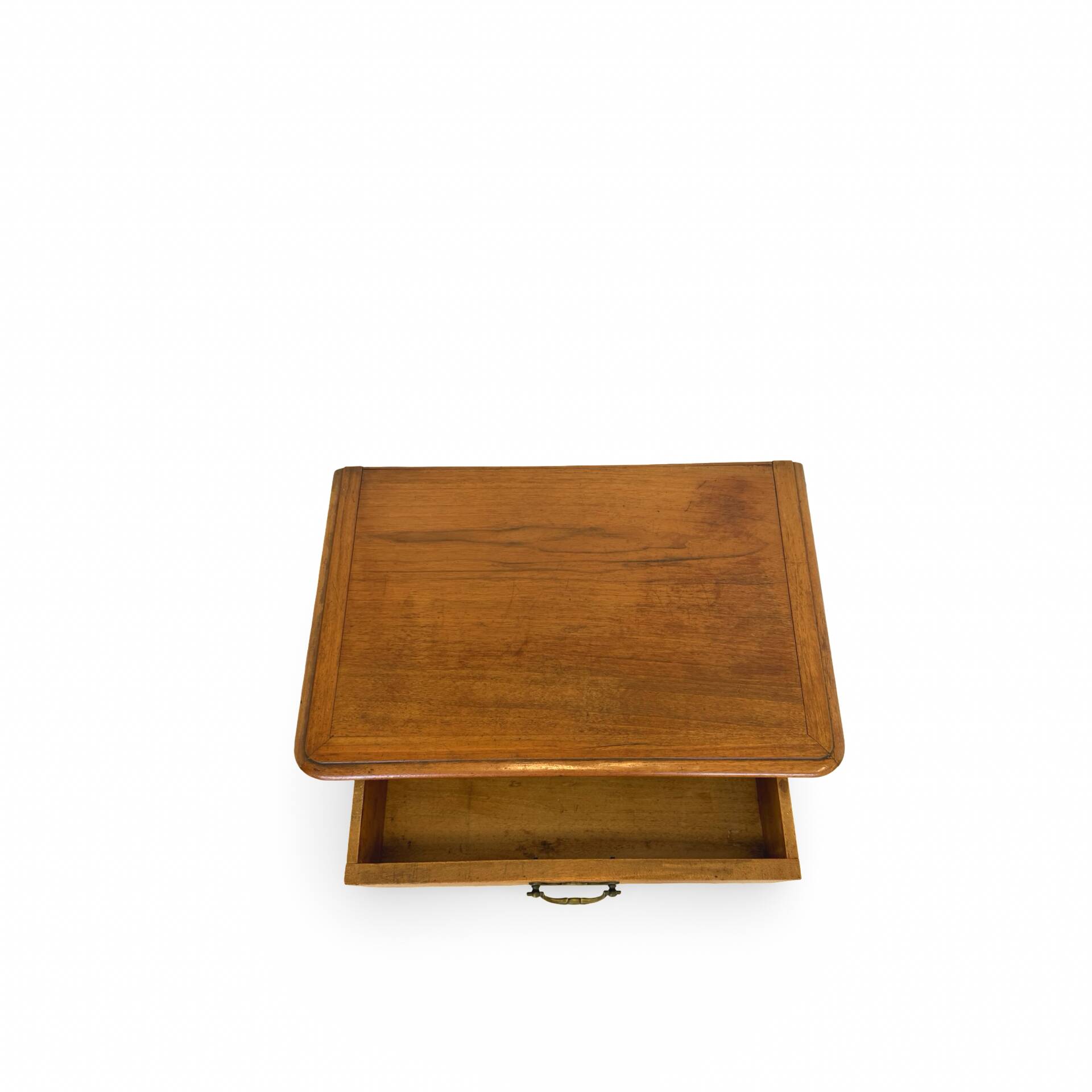 Antique Italian bedside table in solid walnut, 1920s/1930s