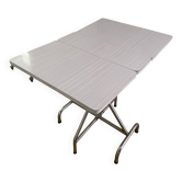 Folding kitchen table in grey and white formica.