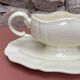 Digoin Sarreguemines ivory gravy boat with gadroons