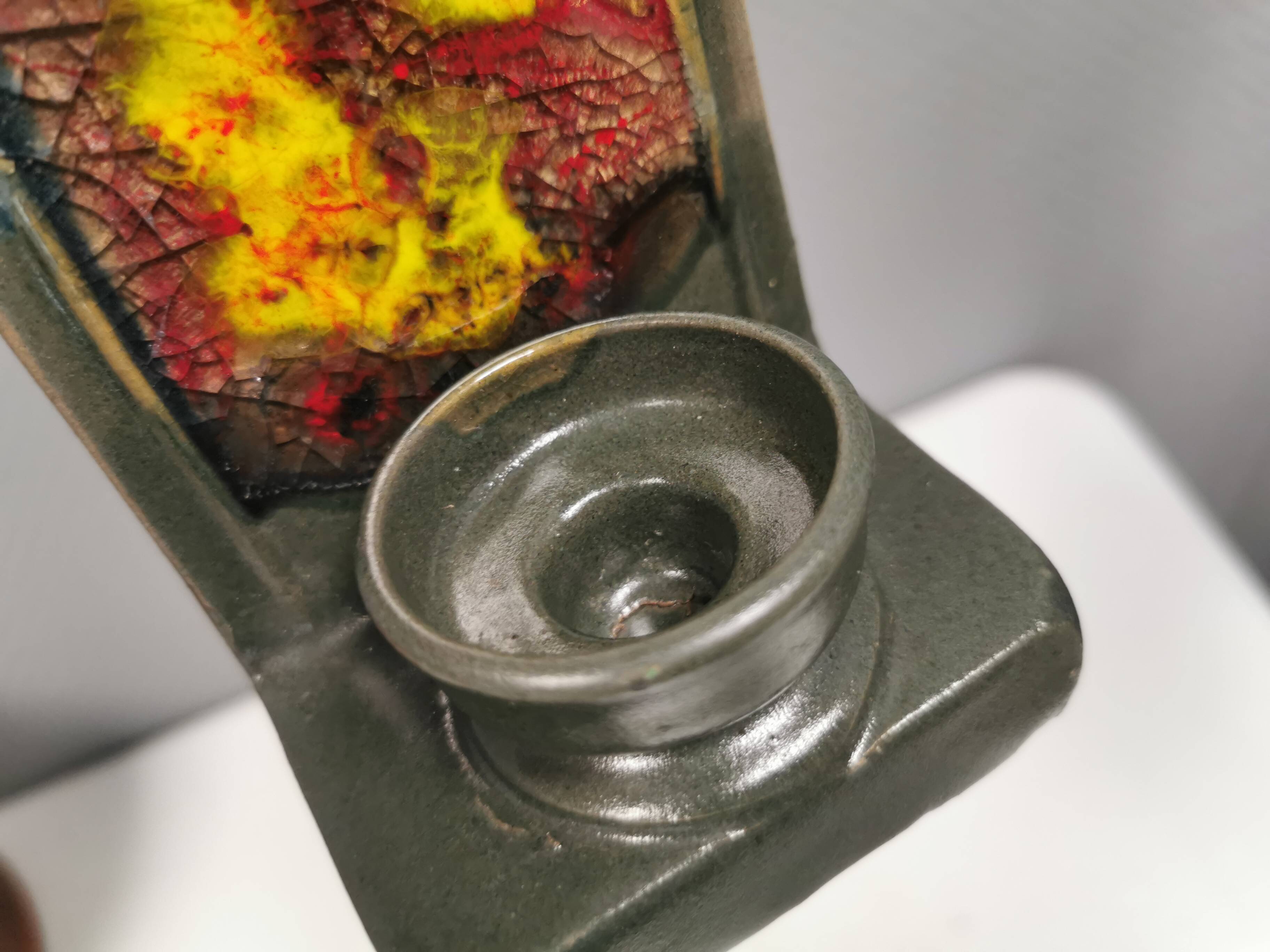 Beautiful wall-mounted candle holder in ceramic, Denmark 1970s