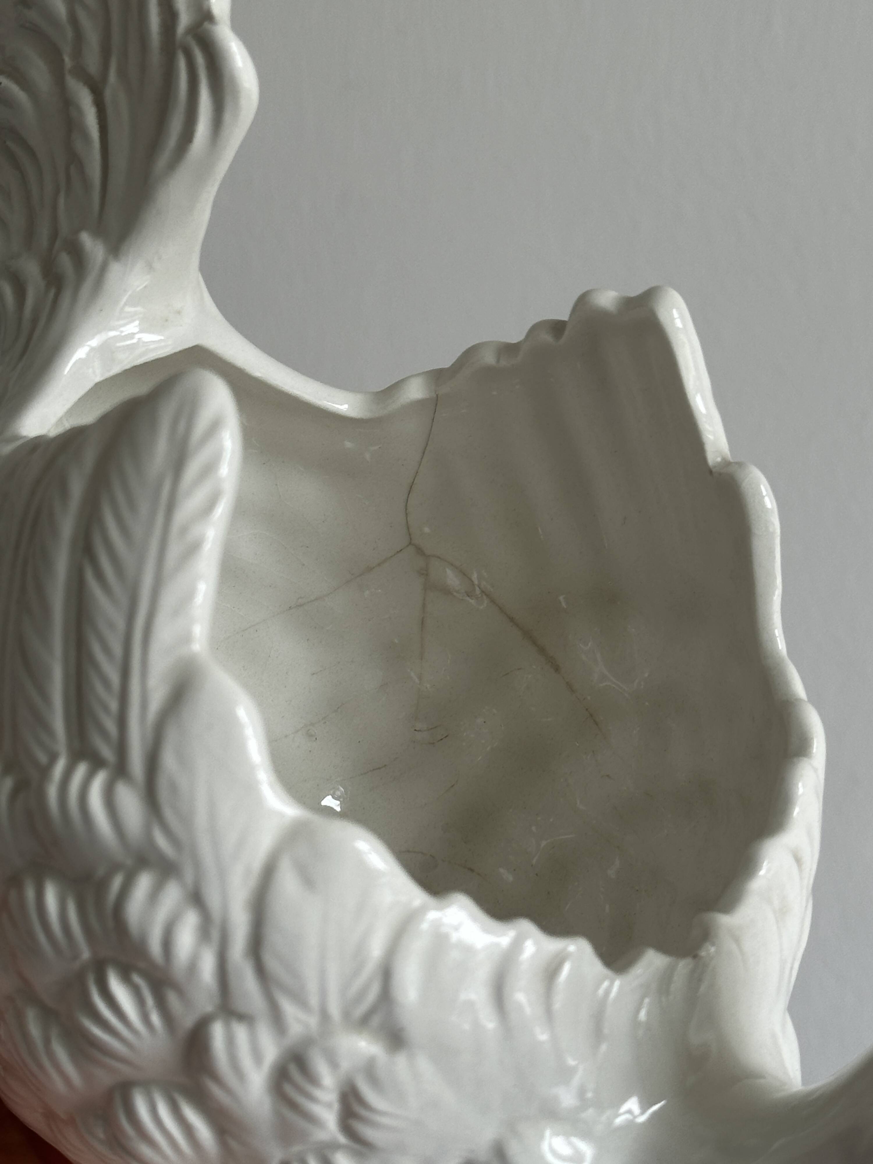 White ceramic egg basket