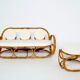 Sofa and italian poufs bamboo curly wool around 1960