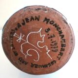 Vase bouteille en céramique émaillée, daté de 1979, signature à identifier