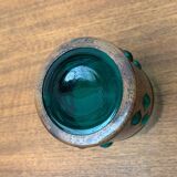 Drinking glasses in green glass and copper in mid-century style by Nanny Still, 1960s, set of 5.