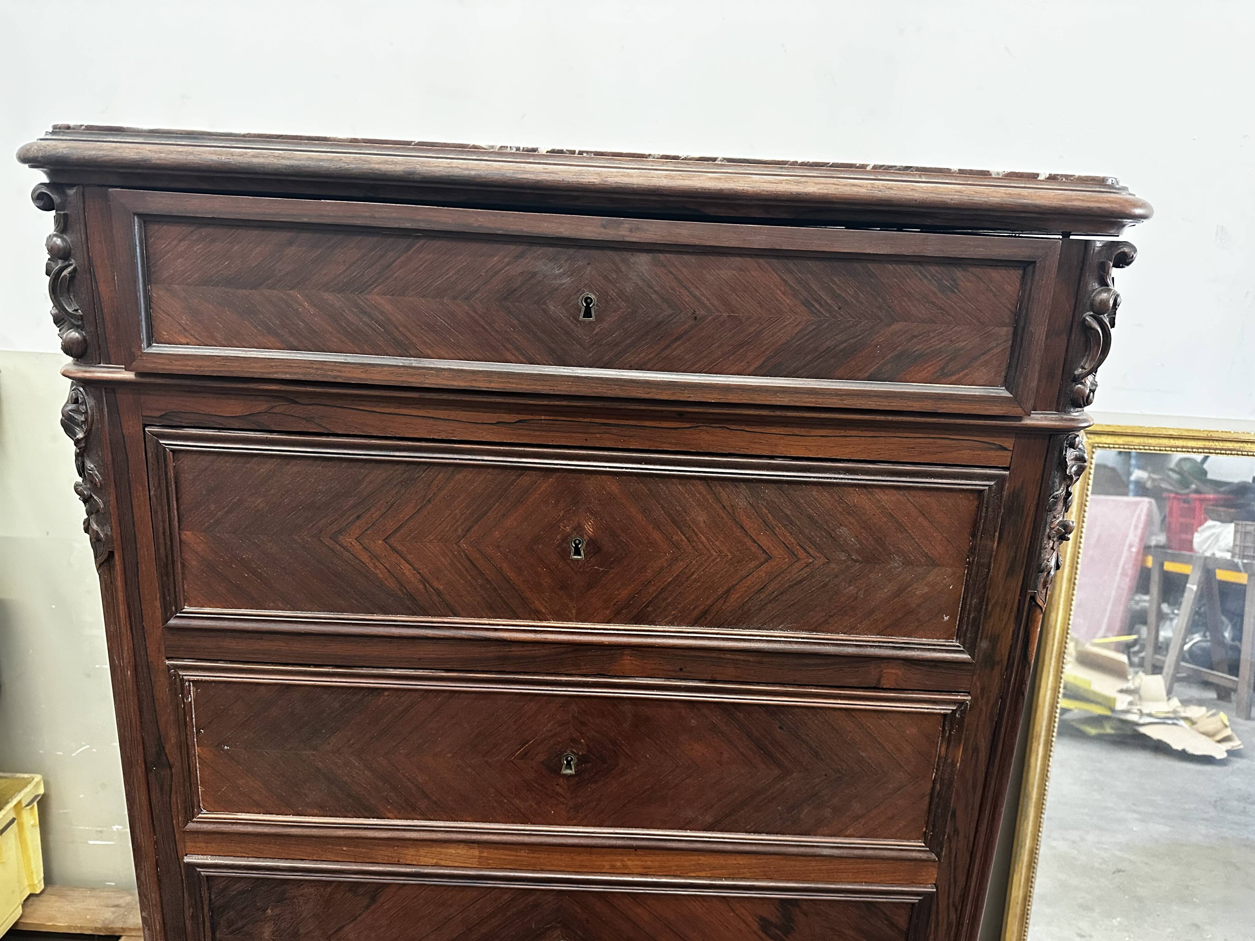 Chest of Drawers - Large, Narrow Chest of Drawers from the 19th Century