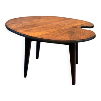 Table basse palette de peintre et pieds compas